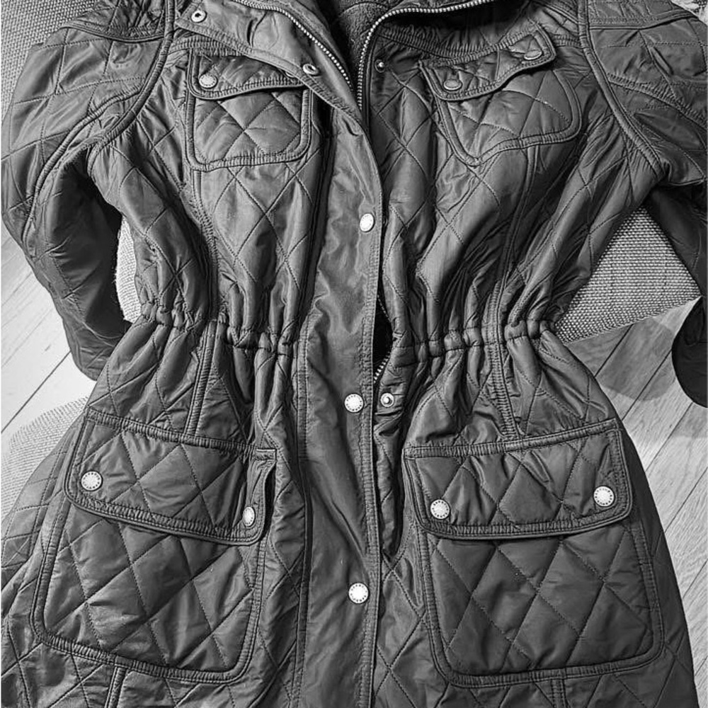 Barbour diamond quilted parka in pristine used condition.US size 12.